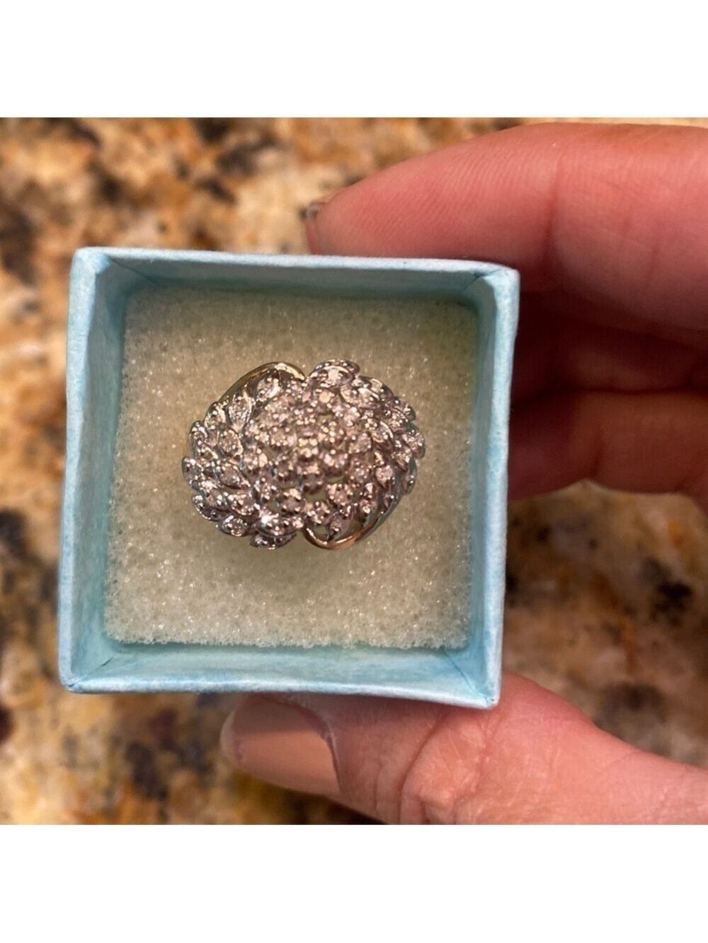 Jewelry-Genuine Diamonds ring. 14k gold, nearly a Karat in diamonds size 9 1/4 - Picture 6 of 14